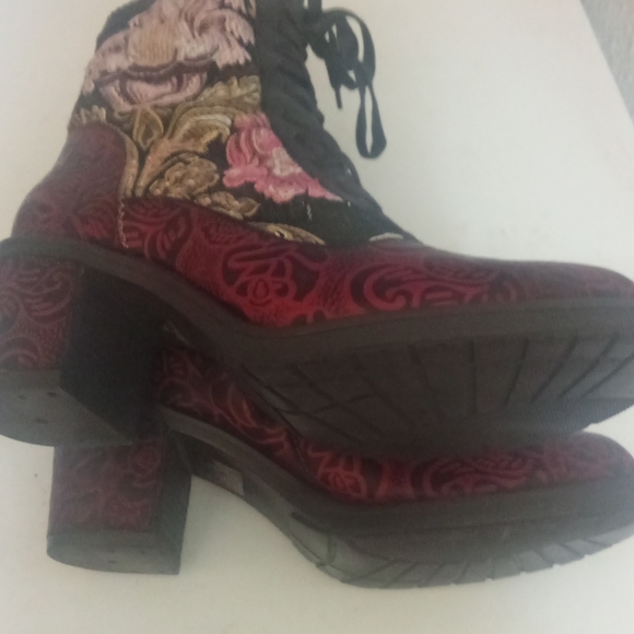 L'Artiste By Spring Step Casandra Tapestry Combat Boots 40 - Picture 5 of 5